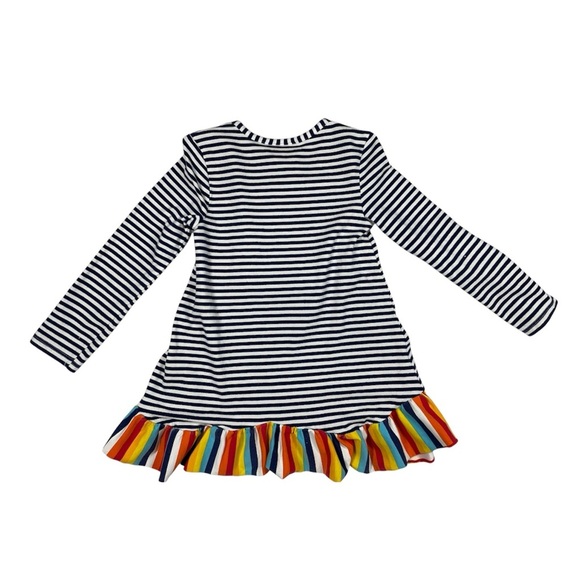 Bonnie Jean Girls 4T Striped School Theme Dress w/ Backpack Appliqué - Picture 3 of 11